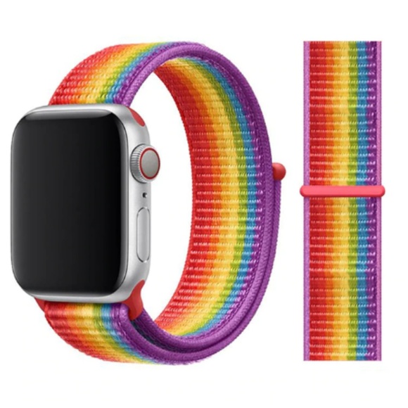 NEW RAINBOW Strap Loop Band FOR Apple Watch - Picture 1 of 6